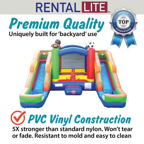 Rental Lite Sports Inflatable Double Water Slide Bounce House with Blower