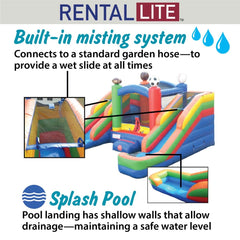 Rental Lite Sports Inflatable Double Water Slide Bounce House with Blower