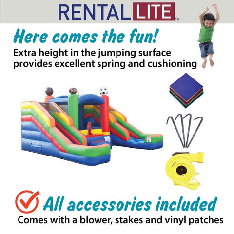 Rental Lite Sports Inflatable Double Water Slide Bounce House with Blower