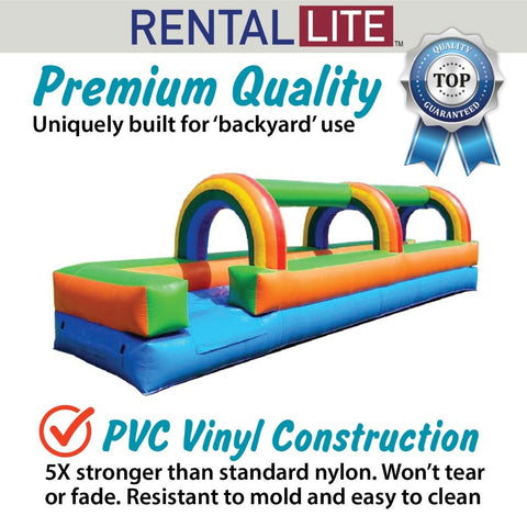 25' Rental Lite Rainbow Inflatable Splash and Ride Waterslide
