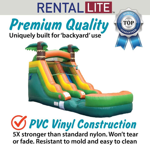 12' Rental Lite Tropical Inflatable Water Slide with Blower