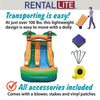 Image of 12' Rental Lite Tropical Inflatable Water Slide with Blower