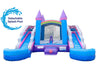 Image of Rental Lite Pink Double Slide Bounce House Combo with Blower, Removable Pools