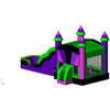 Image of Rocket Inflatables bounce house 18.4'H 7-in-1 Double Lane Combo Wet/Dry with Water Slide, Inflated Pool and Basketball Hoop with Pop Ups – Black/Purple/Pink/Green by Rocket Inflatables 18.4'H 7-in-1 Barn Yard Double Lane Combo Wet/Dry with Water Slide, Inflated Pool and Basketball Hoop with Pop Ups SKU#COM-718-Barnyard