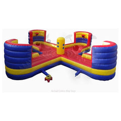 9'H Commercial Grade Inflatable 4 Player Tug and Dunk Basketball Bungee Game by Rocket Inflatables