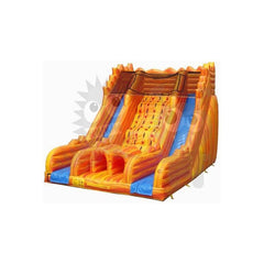 22'H Inflatable Orange Marble Dry Slide – Front Load Double Lane by Rocket Inflatables