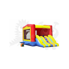 11.6'H Commercial Inflatable Combo with Double Slide, Pop ups & Basketball Hoop by Rocket Inflatables