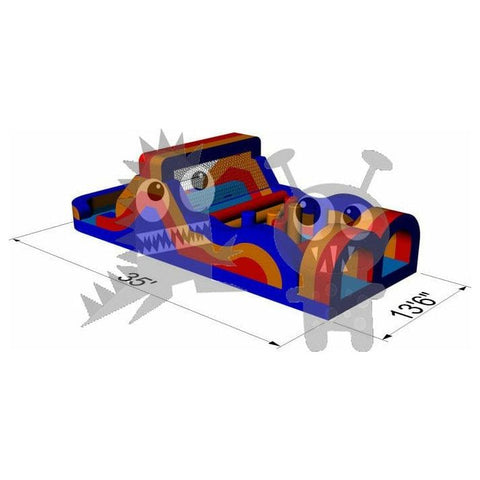 Rocket Inflatables Inflatable Bouncers 11'H Commercial Inflatable Obstacle Course Wet/Dry Slide – End Load- Multiple Lane by Rocket Inflatables 35′ Commercial Inflatable Obstacle WetDry Slide End Load Multiple Lane