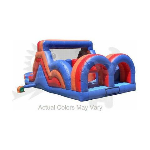 Rocket Inflatables Inflatable Bouncers 11'H Commercial Inflatable Obstacle Course Wet/Dry Slide- End Load- Multiple Lane by Rocket Inflatables 781880232407 OBS-30 11'H Commercial Inflatable Obstacle WetDry Slide EndLoad Multiple Lane