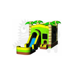 Tropical Palm Tree Combo 4 in 1 with Wet/Dry Slide Removable Pool by Rocket Inflatables