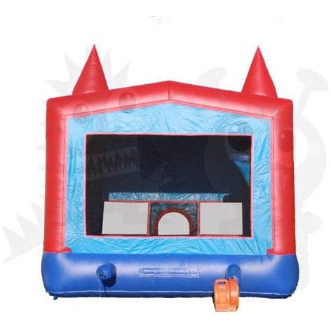 Rocket Inflatables Inflatable Bouncers 13x13 Blue & Red Castle Module Bounce House with Hoop by Rocket Inflatables 781880228530 BOU-070-13 13x13 Blue & Red Castle Module Bounce House Hoop by Rocket Inflatables