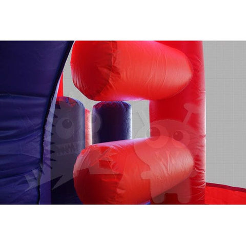 Rocket Inflatables Inflatable Bouncers 14.6'H 5-in-1 Orange & Blue Combo with Slide, Climbing Wall & Hoop by Rocket Inflatables COM-C5 14.6'H 5-in-1 Orange & Blue Combo with Slide, Climbing Wall & Hoop by Rocket Inflatables SKU# COM-C5