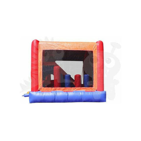 Rocket Inflatables Inflatable Bouncers 14.6'H 5-in-1 Orange & Blue Combo with Slide, Climbing Wall & Hoop by Rocket Inflatables COM-C5 14.6'H 5-in-1 Orange & Blue Combo with Slide, Climbing Wall & Hoop by Rocket Inflatables SKU# COM-C5