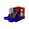 Image of Rocket Inflatables Inflatable Bouncers 14.6'H 5-in-1 Orange & Blue Combo with Slide, Climbing Wall & Hoop by Rocket Inflatables 781880223825 COM-C5 14.6'H 5in1 Slide, Climbing Wall & Hoop Rocket Inflatables SKU#COM-C5