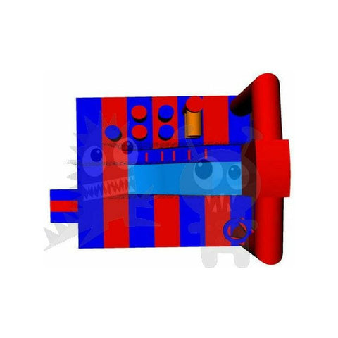 Rocket Inflatables Inflatable Bouncers 14.6'H 5-in-1 Orange & Blue Combo with Slide, Climbing Wall & Hoop by Rocket Inflatables 781880223825 COM-C5 14.6'H 5in1 Slide, Climbing Wall & Hoop Rocket Inflatables SKU#COM-C5