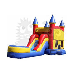 14'H Inflatable Mini Castle 5-in-1 Module Wet/Dry Combo Jumper, Slide Pool, Climbing Wall, and Basketball Hoop by Rocket Inflatables SKU #COM-511