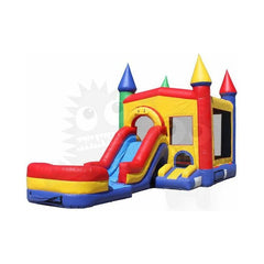 15.8'H Blue & Red Combo 4 in 1 with Wet/Dry Water Slide Removable Pool by Rocket Inflatables