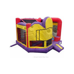 Rocket Inflatables Inflatable Bouncers 15'H 5-in-1 Colorful Combo with Slide, Climbing Wall, Obstacles & Hoop by Rocket Inflatables COM-C55 15'H 5-in-1 Colorful Combo with Slide, Climbing Wall, Obstacles & Hoop by Rocket Inflatables SKU#COM-C55