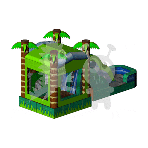 Rocket Inflatables Inflatable Bouncers 16'H 3-D Palm Tropical Marble Inflatable Wet/Dry Combo with Slide Pool & Hoop by Rocket Inflatables COM-713 16'H Inflatable Castle 6in1 Patriot Module Combo by Rocket Inflatables