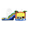 Image of Rocket Inflatables Inflatable Bouncers 16'H 3-D Tropical Inflatable Wet/Dry Combo with Slide Pool & Hoop by Rocket Inflatables 16'H 3D Inflatable Slide Pool & Hoop by Rocket Inflatables SKU#COM-513