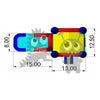 Image of Rocket Inflatables Inflatable Bouncers 16'H Commercial Inflatable Module Combo with Water Slide, Inflatable Bottom & Basketball Hoop by Rocket Inflatables 781880223467 COM-560 16'H Commercial Inflatable Module Combo Rocket Inflatables SKU#COM-560