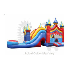 16'H Inflatable 5-in-1 Big Top Carnival Combo Wet/Dry with Water Slide, Splash Pool and Basketball Hoop by Rocket Inflatables