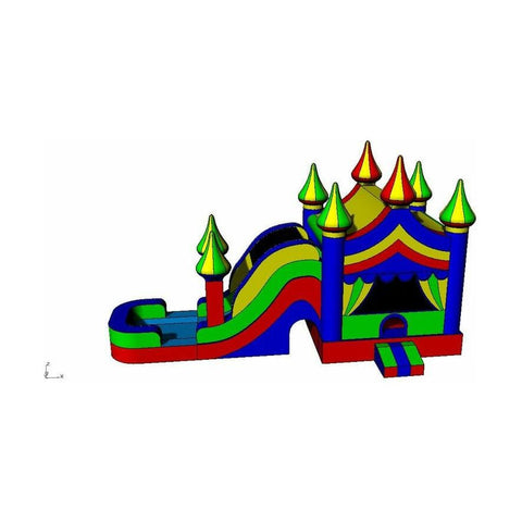 Rocket Inflatables Inflatable Bouncers 16'H Inflatable 5-in-1 Big Top Lime Carnival Combo Wet/Dry with Water Slide, Splash Pool and Basketball Hoop by Rocket Inflatables COM-505-Lime 16'H Inflatable 5-in-1 Big Top Lime Carnival Combo Wet/Dry with Water Slide, Splash Pool and Basketball Hoop SKU#COM-505-Lime