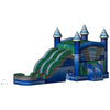 Image of Rocket Inflatables Inflatable Bouncers 16'H Inflatable 7-in-1 Blue/Green/Grey Double Lane Combo Wet/Dry with Water Slide, Pool and Basketball Hoop by Rocket Inflatables COM-715-Lava-2