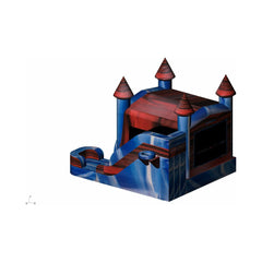 16'H Inflatable Castle 6 in 1 Patriot Module Combo Jumper, Slide Pool, Climbing Wall, and Basketball Hoop on inside and outside by Rocket Inflatables