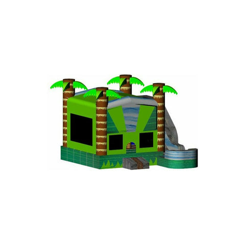 Rocket Inflatables Inflatable Bouncers 16'H Inflatable Castle 6 in 1 Tropical Module Combo Jumper, Slide Pool, Climbing Wall, and Basketball Hoop by Rocket Inflatables COM-660-Tropical 16'H Inflatable Castle 6 in 1 Tropical Module Combo Jumper, Slide Pool, Climbing Wall, and Basketball Hoop by Rocket Inflatables SKU#COM-660-Tropical