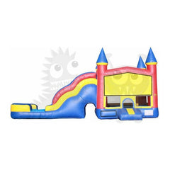 16'H Inflatable Castle Combo Wet/Dry with Pool Slide, & Basketball Hoop by Rocket Inflatables