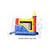 Image of 16'H Inflatable Neutral Castle Point Combo Bouncer with Slide, Climbing Wall & Hoop by Rocket Inflatables SKU#COM-C40