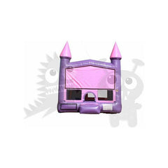 16'H Inflatable Pink & Purple Castle Point Combo with Inside Slide & Hoop by Rocket Inflatables