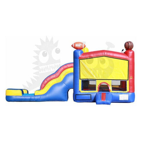 Rocket Inflatables Inflatable Bouncers 16'H Inflatable Wet/Dry 3-D Sports Combo with Slide Pool & Hoop by Rocket Inflatables 781880223375 COM-514 16'H Inflatable Wet/Dry 3-D Sports Combo with Slide Pool & Hoop by Rocket Inflatables by Rocket Inflatables SKU#COM-514