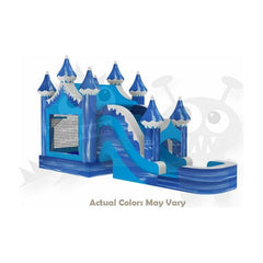 16'H Inflatable Winter Snow Carnival Combo 5-in-1 Wet/Dry with Water Slide, Splash Pool and Basketball Hoop by Rocket Inflatables