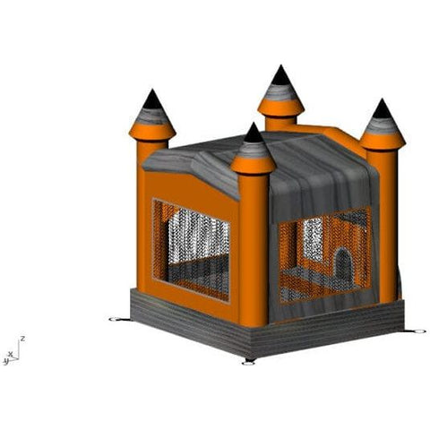 Rocket Inflatables Inflatable Bouncers 18.4'H Inflatable Halloween Castle Bounce House with Basketball Hoop by Rocket Inflatables BOU-095-13 18.4'H Inflatable Halloween Castle Bounce House with Basketball Hoop Rocket Inflatables