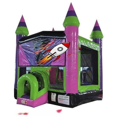 Rocket Inflatables Inflatable Bouncers 18.4H Neon Castle with Basketball Hoop – Black/Purple/Pink/Green by Rocket Inflatables 14'H Unicorn Bounce House Jumper With Basketball Rocket Inflatables