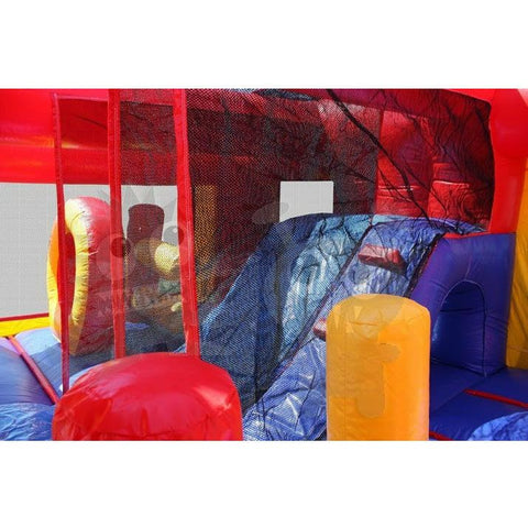 Rocket Inflatables Inflatable Bouncers 9'H 8-in-1 Neutral Colored Combo with Slide, Climbing Wall & Hoop by Rocket Inflatables COM-I1613 9'H 8-in-1 Neutral Colored Combo with Slide, Climbing Wall & Hoop by Rocket Inflatables SKU#COM-I1613