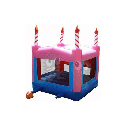 Rocket Inflatables Inflatable Bouncers Pink 3-D Birthday Cake Module Bounce House with Basketball Hoop by Rocket Inflatables Mod Black and Green Bouncer with Outside Hoop Rocket Inflatables