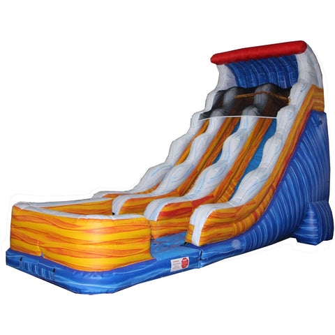 Rocket Inflatables SLIP N SLIDE 21'H Double Lane Commercial Inflatable Water Slide Wave Wet/Dry Slide with Pool & Stairs by Rocket Inflatables WAT-DW34421-1 21'H Double Lane Commercial Inflatable Water Slide Wave Wet/Dry Slide with Pool & Stairs Rocket Inflatables