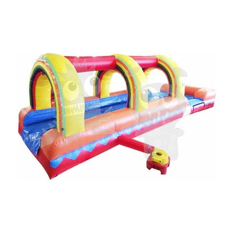 Rocket Inflatables SLIP N SLIDE 8'H Rainbow Commercial Slip & Slide with Pool Single Lane by Rocket Inflatables 781880232018 WAT-SSS27-RAINBOW 8'H Rainbow Commercial Slip Slide Pool Single Lane Rocket Inflatables