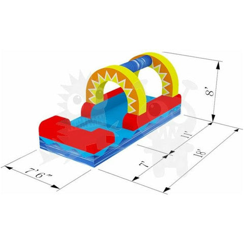 Rocket Inflatables SLIP N SLIDE 8'H Sun Arch Slip and Slide Wet/Dry with Pool Single Lane by Rocket Inflatables 781880232025 WAT-SSS18-SUN 8'H Sun Arch Slip and Slide WetDry Pool Single Lane Rocket Inflatables