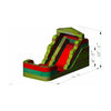 Image of Rocket Inflatables WET N DRY COMBOS 12′H Orange & Green Marble Red Trim Wet/Dry Slide – Single Lane by Rocket Inflatables 781880225683 WAT-2112-Fiesta 12′H Wet/Dry Slide–Single Lane Rocket Inflatables SKU# WAT-2112-Fiesta