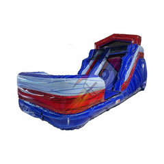 12′H Red/White/Blue Marble Wet/Dry Slide – Single Lane by Rocket Inflatables