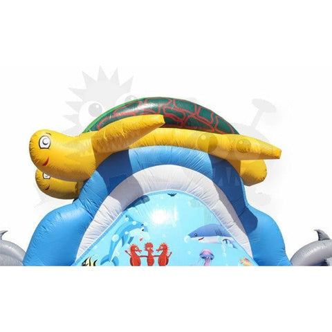 Rocket Inflatables WET N DRY COMBOS 13'H Sea Splash Two Sided Wet/Dry Slide by Rocket Inflatables 15'H Junior Sun Double Lane Commercial Water Slide Rocket Inflatables