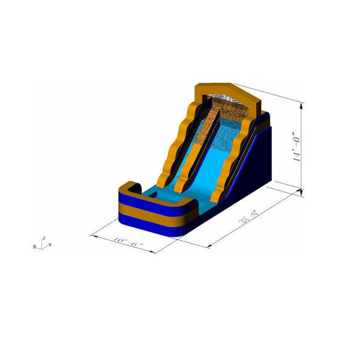 Rocket Inflatables WET N DRY COMBOS 14′H Classic Orange Wet/Dry Slide – Single Lane Inflatable Water Slide with Pool by Rocket Inflatables WAT-2314-Classic Orange 14′H Classic Orange Wet/Dry Slide – Single Lane Inflatable Water Slide with Pool by Rocket Inflatables SKU# WAT-2314-Classic Orange