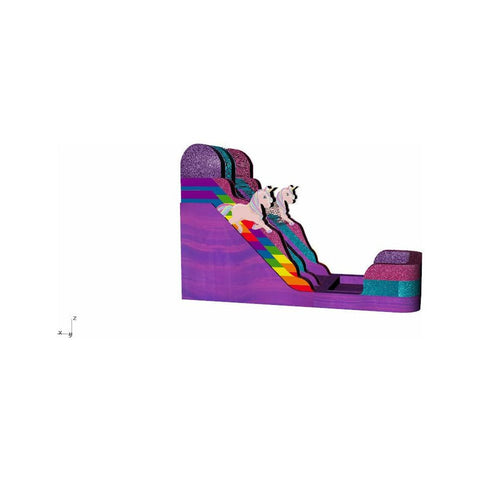 Rocket Inflatables WET N DRY COMBOS 14'H Unicorn Sparkle Wet/Dry Slide – Single Lane Inflatable Water Slide by Rocket Inflatables 781880225782 WAT-2416-Unicorn 14'H Unicorn Wet/Dry Slide by Rocket Inflatables SKU#WAT-2416-Unicorn