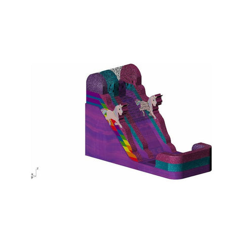 Rocket Inflatables WET N DRY COMBOS 14'H Unicorn Sparkle Wet/Dry Slide – Single Lane Inflatable Water Slide by Rocket Inflatables 781880225782 WAT-2416-Unicorn 14'H Unicorn Wet/Dry Slide by Rocket Inflatables SKU#WAT-2416-Unicorn
