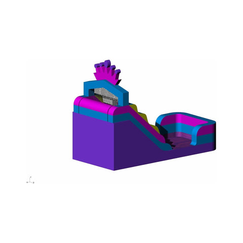 Rocket Inflatables WET N DRY COMBOS 17'H Crown Wet/Dry Slide Pink Purple Princess – Single Lane by Rocket Inflatables 781880225775 WAT-2317-Crown 17'H Crown Wet/Dry Slide Princess – Single Lane SKU#WAT-2317-Crown