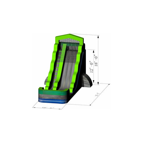 Rocket Inflatables WET N DRY COMBOS 18′H Blue & Grey Marble Green Trim Wet/Dry Slide Sewn Pool- Single Lane by Rocket Inflatables 781880225812 WAT-2818 18′H Blue & Grey Marble Green Trim Wet/Dry Slide Sewn Pool- Single Lane by Rocket Inflatables SKU#WAT-2818